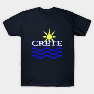 CRETE-Sun Water+Text T-Shirt